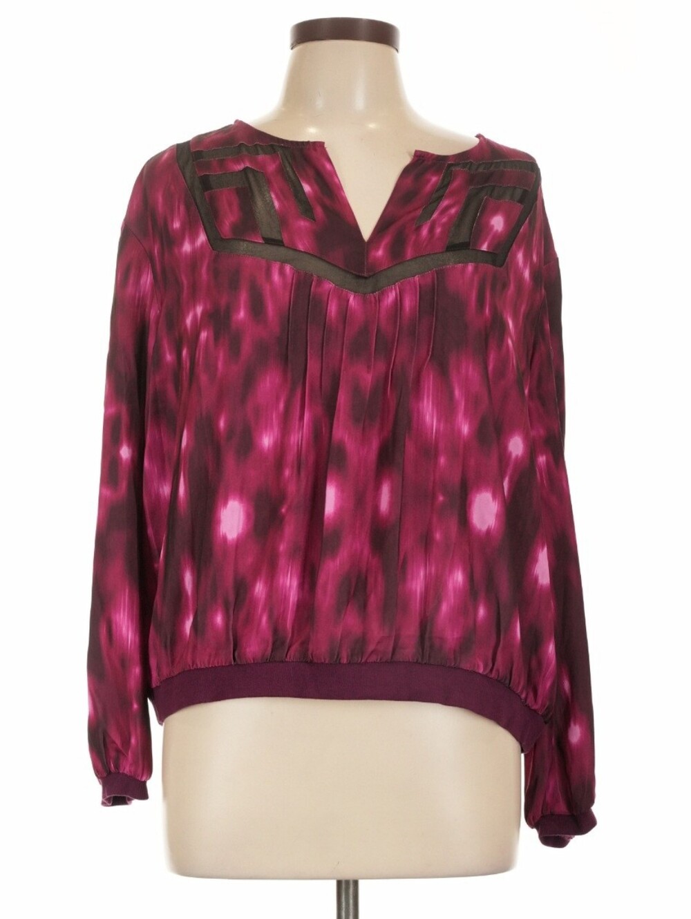 Calvin Klein Jeans Purple Tie-Dye Blouse with Dark Trim